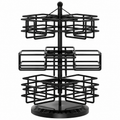 Black Rotating Three-Tier Tea Packet Organizer