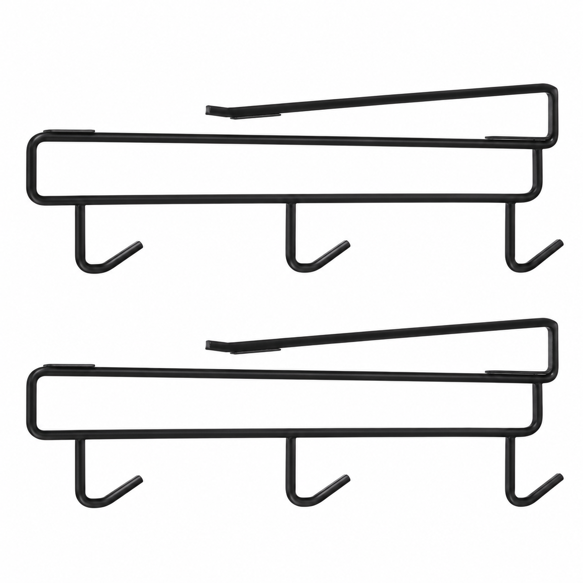 Black Clip-On Under-Shelf Mug Hangers, Set of 2