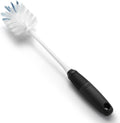 White and Blue Dual-Bristle Bottle Cleaning Brush