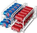 White Metal Rolling Can Dispenser Racks, Set of 2