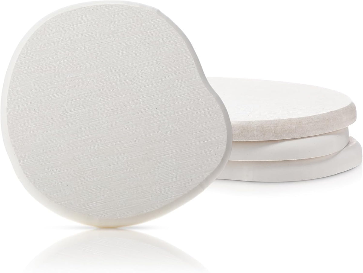 White Diatomite Drink Coasters, Set of 4