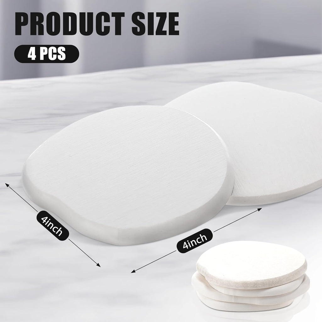 White Diatomite Drink Coasters, Set of 4