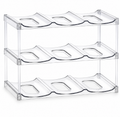 Clear Three-Tier Tumbler Organizer Rack with 9 Cradles