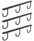 Black Under-Cabinet Mug Hook Rails, Set of 3