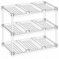 Clear Three-Tier Bottle Organizer Rack with 9 Positions